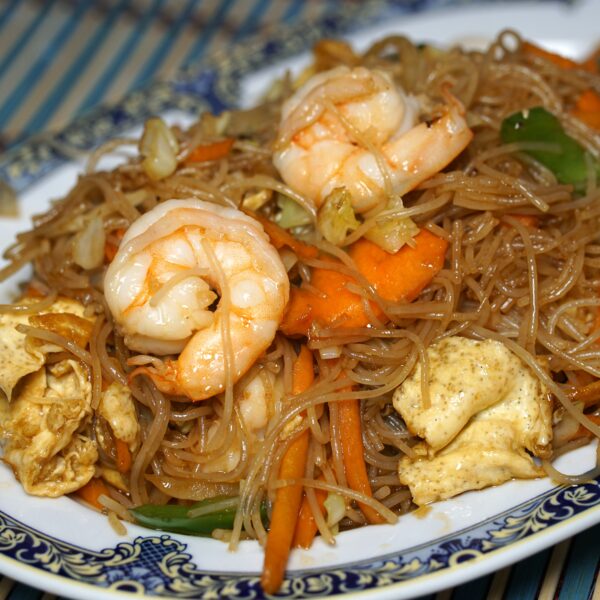 Fideos de Arroz con Gambas