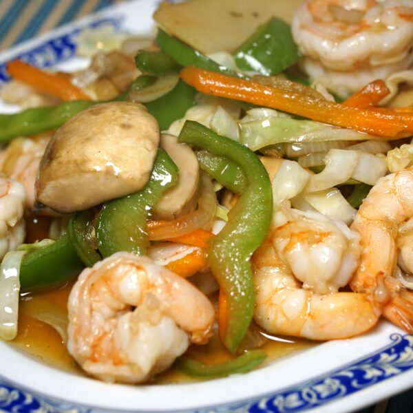 Langostinos con Verdura